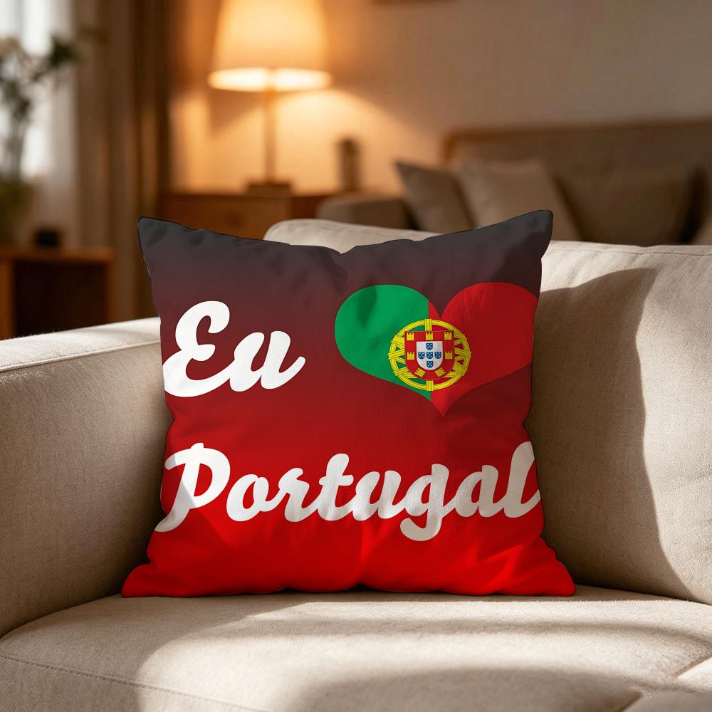 Portugal POR Flag Pillow Case Cushion Cover Soft Washable Pillow Case MultiScene For Couch Bed Travel Office Use