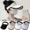 Summer Ice Silk Long Brim Empty Top Hat Women Men Beach Hat Screen Cap Uv Cap Running Sports Golf Riding X7n7