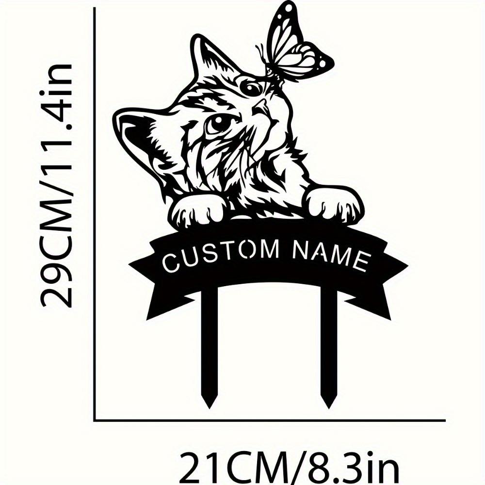 Personalized Metal Dog & Dragonfly Garden Marker - Custom Nameplate Yard Ornament, Pet Tribute Decor, Garden Stake