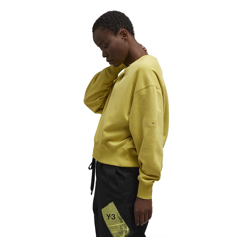 Y-3 Simple Short Hooded Sweatshirt Women Sweatshirts Yellow IP7679