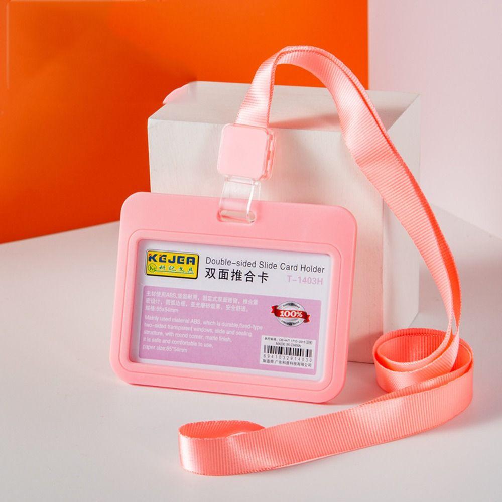 

Простая обложка для карты для женщин, держатели для визитных карточек, деловая рабочая карточка, держатель для удостоверения личности, держатель для карты на шнурке