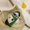 Straw Bag Women Hand-Woven Handbag Round Shape Rattan Bag Big Capacity Casual Beach Shoulder Crossbody Bag