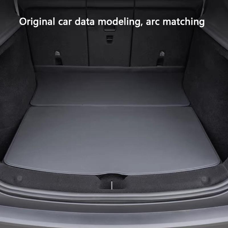For Tesla Model Y Juniper Standard 2026 Leather Rear Trunk Mat Seat Backrest Protector All Weather Cargo Liner Anti Dirty Mat