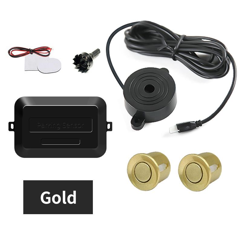 Hippcron Car Parking Sensor Kit 2 Sensors 22mm LED Screen Reverse Radar Sound Alert Indicator System 8 Colors