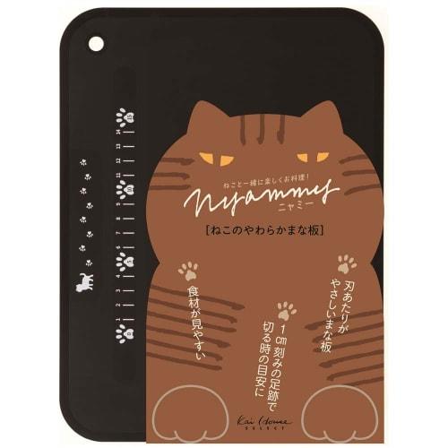 KAI Cat Soft Cutting Board Nyammy Black Made in Japan AP5180
