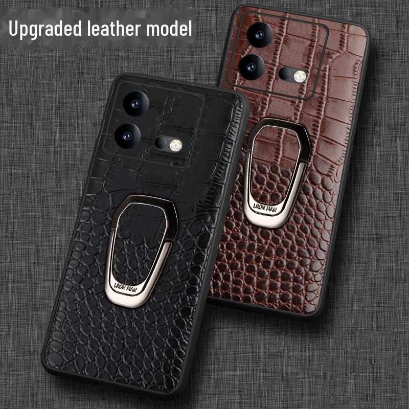 High-end genuine leather protective cover for iQOO Neo9 with crocodile pattern- Neo9Pro all-inclusive case.