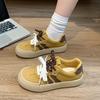 Casual sports board shoes women's autumn new versatile thick sole heightening soft sole leather surface niche student sports and leisure shoes