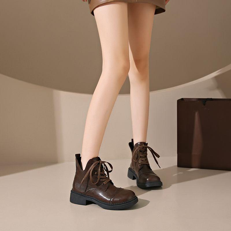 Fashion Plain Female Short Shoes Lightweight Elegant With Medium Heels Booties Footwear Boot Trend 2025 Autumn Hot Women's Ankle Boots