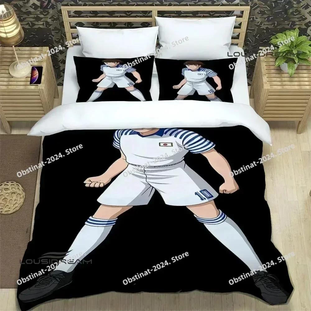 Captain Tsubasa Cartoon Printed Bed Set Duvet Cover Pillowcase Bedding Set Bed Linen Sheet Quilt Cover Full Luxury Birthday Gift