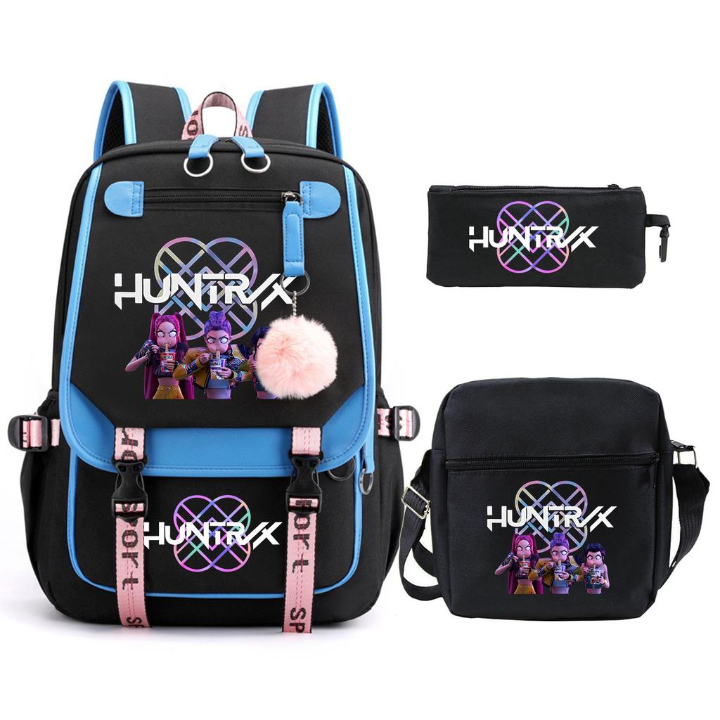 KPop Demon Hunters Korean version of student school bag children's backpack pencil bag set