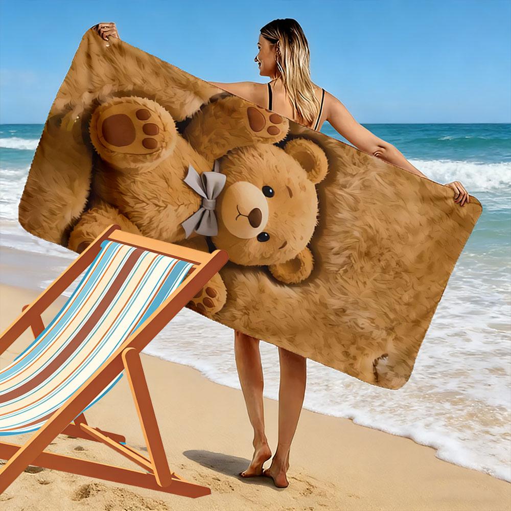 Design Accogliente Orsacchiotto Un telo da spiaggia indispensabile per i viaggi in spiaggia