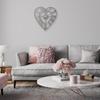 Metal Heart Grey Wall Clock