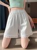 2026 Spring/Summer Women's Black & White Lace Patchwork A-line Elastic Waist Slimming Casual Hot Pants