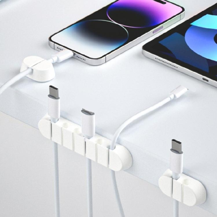 4 Pack Plastic Cord Management Clip Cable Storage System Desktop Wall Cable Holder Plastic Texture for Desk Organization