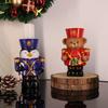 Creative Christmas Decor Candlestick Bear Nutcracker Guards Figurines Candle Holder Cute Animal Statue Home Desktop Ornaments
