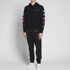 Felpa con cappuccio unisex OFF WHITE AW18, con fodera in pile, gradiente multicolore, nera, OMBB037F181920051088