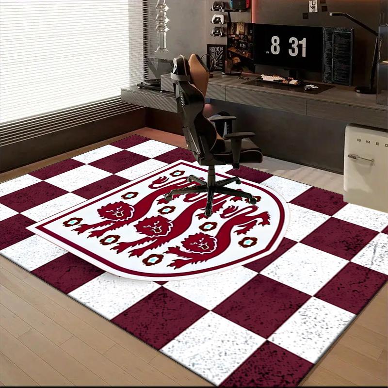EnglCoat Of Arms Rug for Living Room, Game Rooms, Office, Bedroom, Office Floor Mat Playful Design, fan gifts Christmas decor