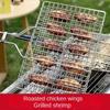 304 Stainless Steel BBQ Grill Barbecue Barbecue Kitchen Utensils Non-stick Basket Meat Vegetable Steak Massage Picnic Dining Bar