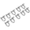 10Pcs M5 Straight D Shackle Stainless Steel D Type Rigging Chain Shackle Hook Sling Screw