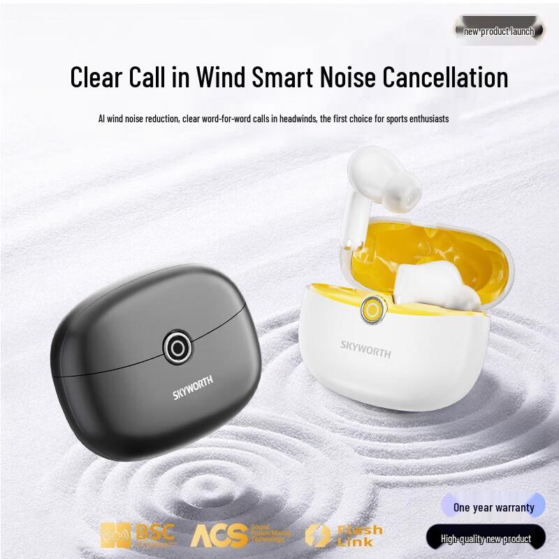 Skyworth T5 Lite AI Active Noise Cancelling Wireless Earbuds