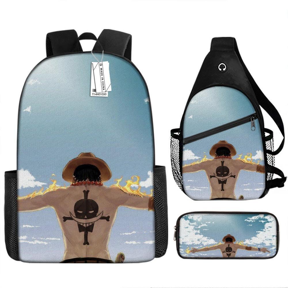 ONE PIECE Cartoon Animation Primary School Third or Fourth Grade Light Burden Reduction Primary and Secondary School Students Storage Bag Storage Bag