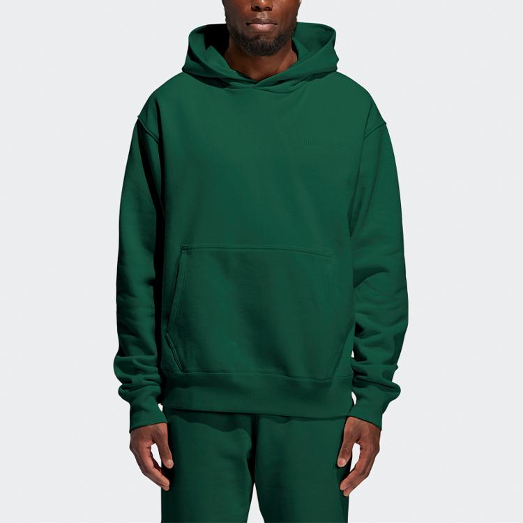 Adidas Originals Trefoil X Pharrell Williams Basics Embroidered Hoodie Men Tops Dark-Green GM1944