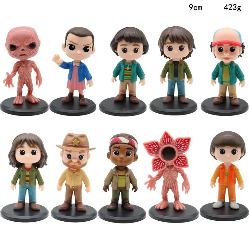 10pcs/Set Anime Strangers Things Figure Eleven Dustin Barb Steve Demogorgon Figurine Collectible Model Doll Fans Gift