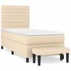 Box Spring Bed with Mattress Cream 90 x 200 cm Fabric