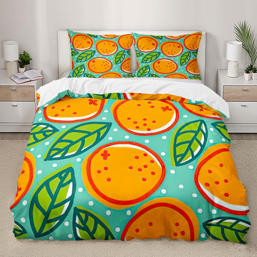 Watermelon Duvet Cover Set Fresh Fruit Pink Green Style Comforter Cover for Kids Girls Women Polyester Bedding Set King Size