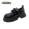 Mode Punk Wind Mode Einzelschuhe Herbst Neu Teufel Fledermausflügel Gothic Damenschuhe Dicke Sohle Wasserdicht Plateau Metallkette