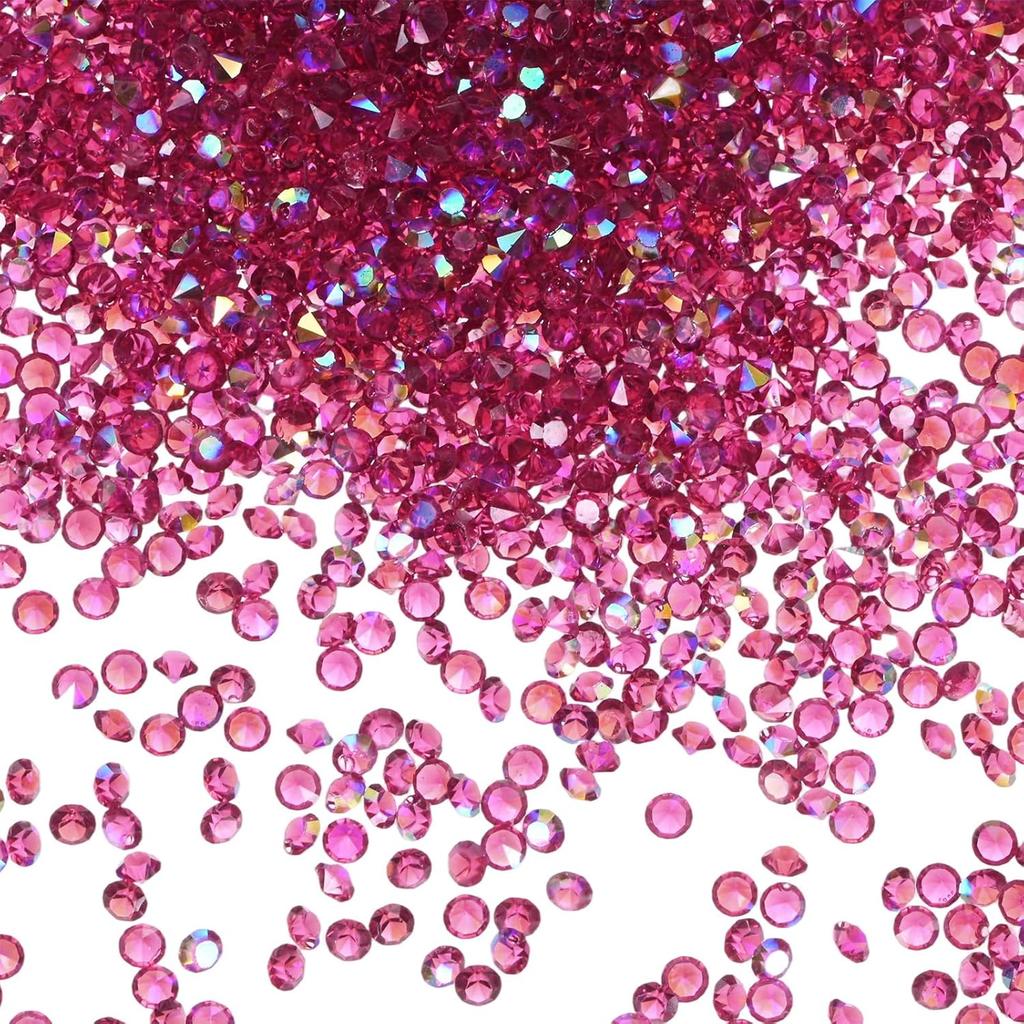 3600-Pack Acrylic Diamonds, 0.12 Inch/3mm Wedding Table Scatter Confetti Crystals for Vase Fillers/Art Craft, Acrylic Diamonds Gems [White AB]