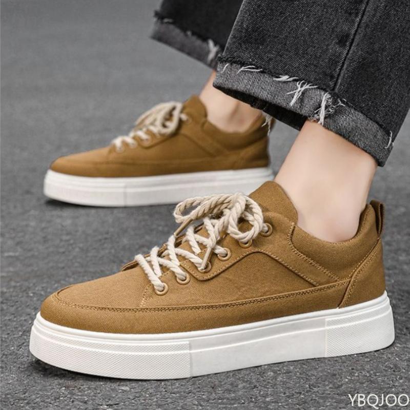 Fashionable and Versatile New Casual Lace Up Sports Men's Shoes Trendy Street Round Toe Sports Men's Canvas Board Shoes