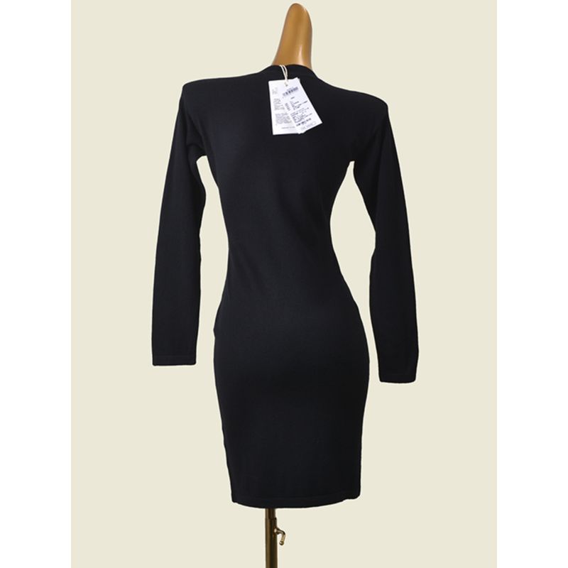 Black Long Sleeves Base Knitting Dress Winter Inner Wear Heattech Bodycon Dress Fashion Wind Silm