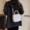 Rhombus Indentation Temperament 2025 New Trendy Simple Temperament Single Shoulder Crossbody Portable Small Square Women's Bag