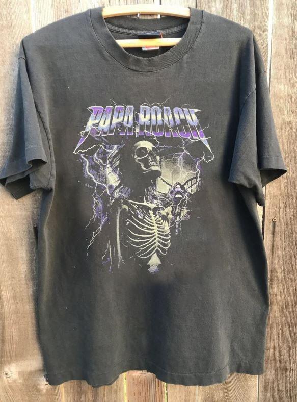 Papa Roach Band Tour Graphic Charcoal Short Sleeve Unisex Shirt S-5XL KH16532 S