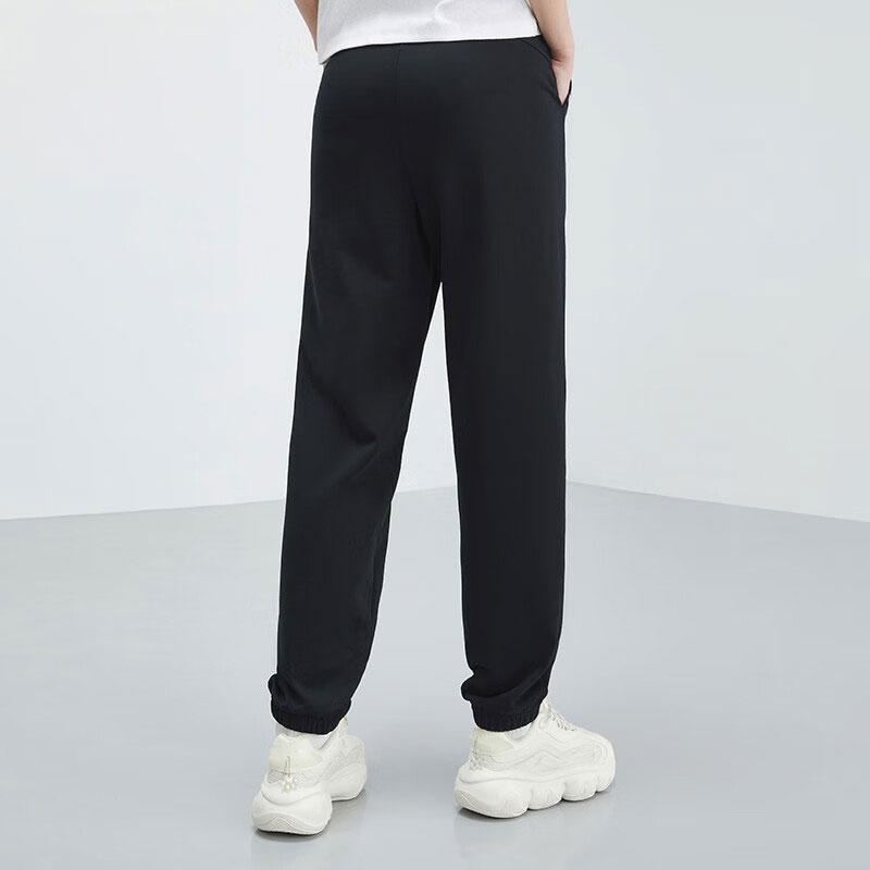 Anta Lifestyle Series Solid Color Knitted Casual Sports Pants Women Bottoms Black 162328303-1