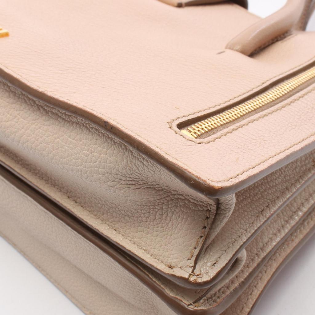 Used Miu Miu MADRAS 2WAY Handbag 5BA104 leather Beige Pink Used Women