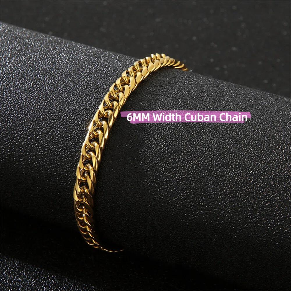 9MM Gold Plated Chunky Miami Cuban Link Chain Necklaces Hip Hop Thick Silver Color Stainless Steel Heavy Chains For Men Jewelry