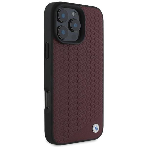 Bmw Bmhmp16X23Rddr Iphone 16 Pro Max6.9 Czerwony/Red Hardcase Sign Leather Diamond Metal Logo Magsafe