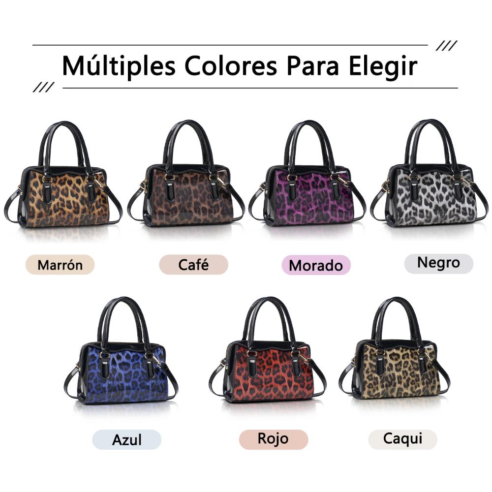 Retro Crossbody Bag Leopard Design Women Handle Bag Bright Glossy Surface Shoulder Bags Lady Handbag Party Outgoing Shopping