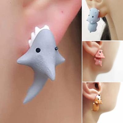 Cute Mini Animal Dog Stud Earring Jewelry 1 Pair Dinosaur Earrings Korean Metal For Women Child Girls Gift