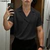INCERUN Summer Tops Men V Neck Short Sleeve Casual Texture T-shirts