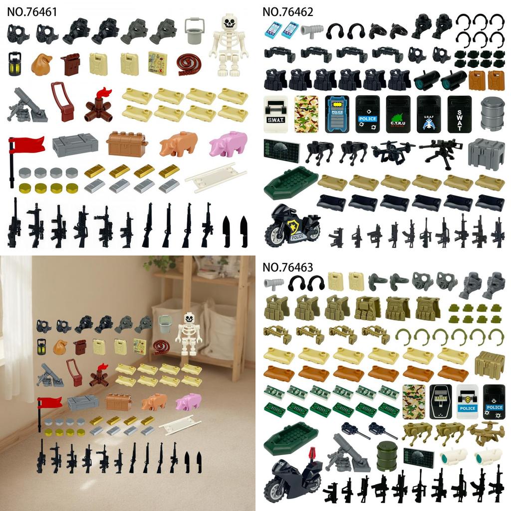 Military Building Block Upgrade Set With Plastic Accessories For Diy Collectors