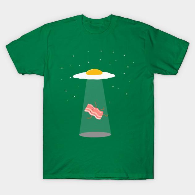 Unisex Fashion TShirt Cool Bacon And Eggs Ufo Print TShirt Plus Size S-5XL T-Shirt 100%Cotton Tops O Neck Short Sleeve Tees