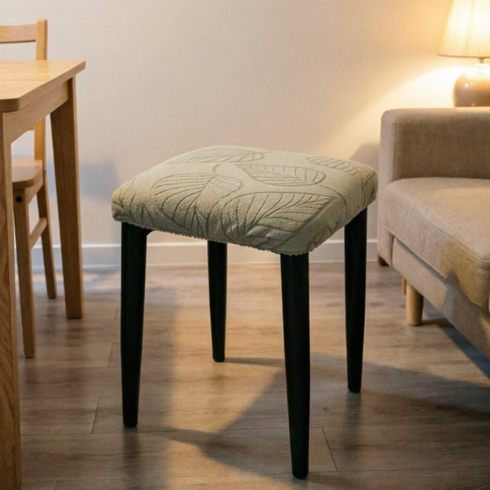 Solid Color Chair Seat Cover Waterproof Stool Cover Stretch Seat Covers  for Square Chairs