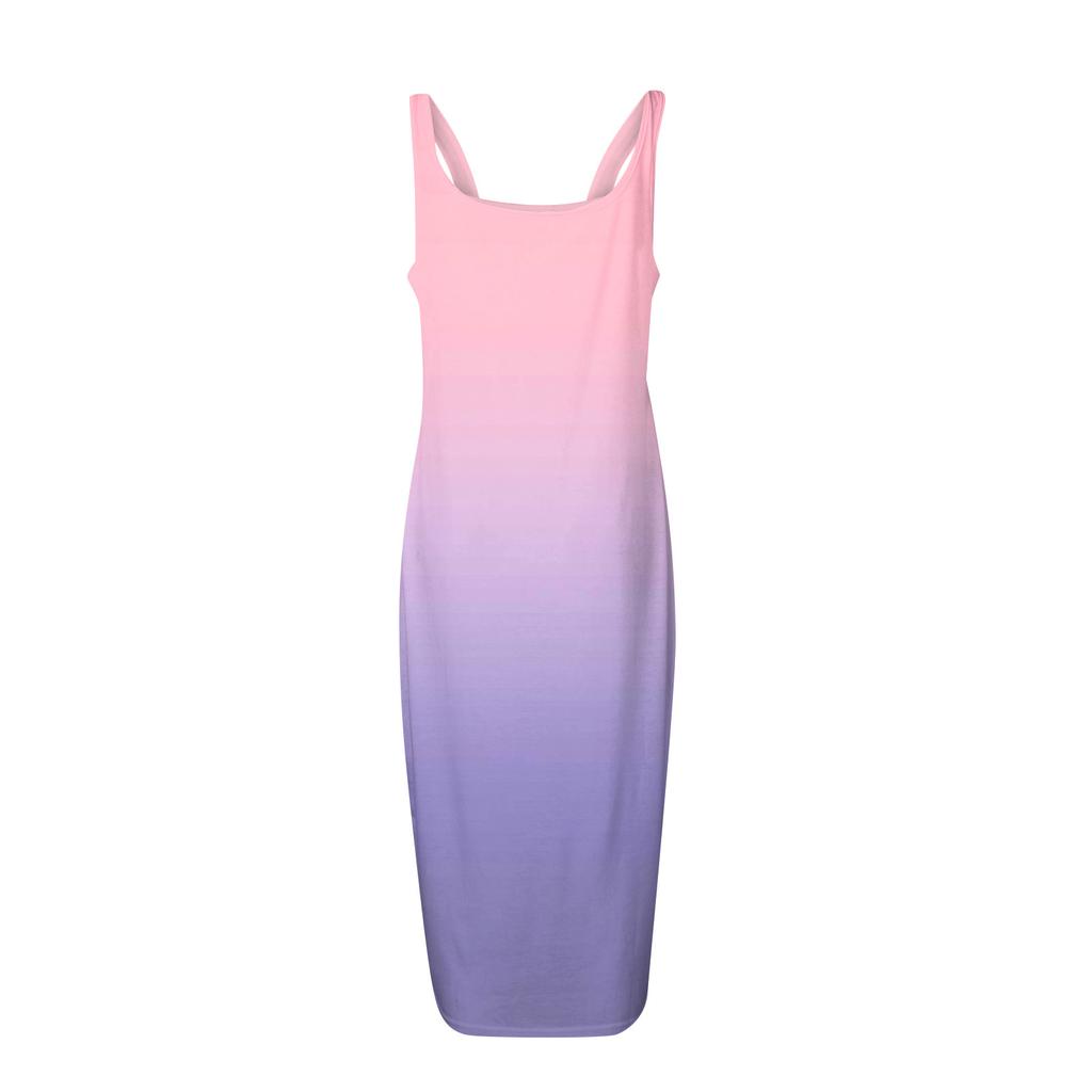 Modisches Damen Casual Farbe Träger Ärmellos Schlankes Kleid