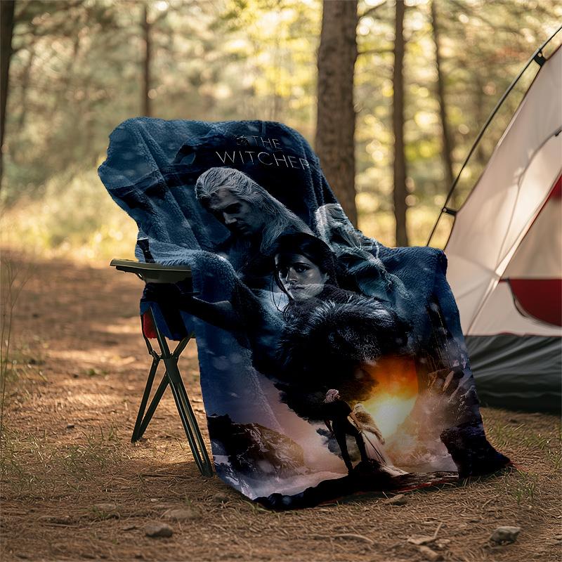 1pc The Witcher Theme Blanket - Digital Print, Polyester, Cozy for All Seasons, Perfect for Outdoor, and Travel