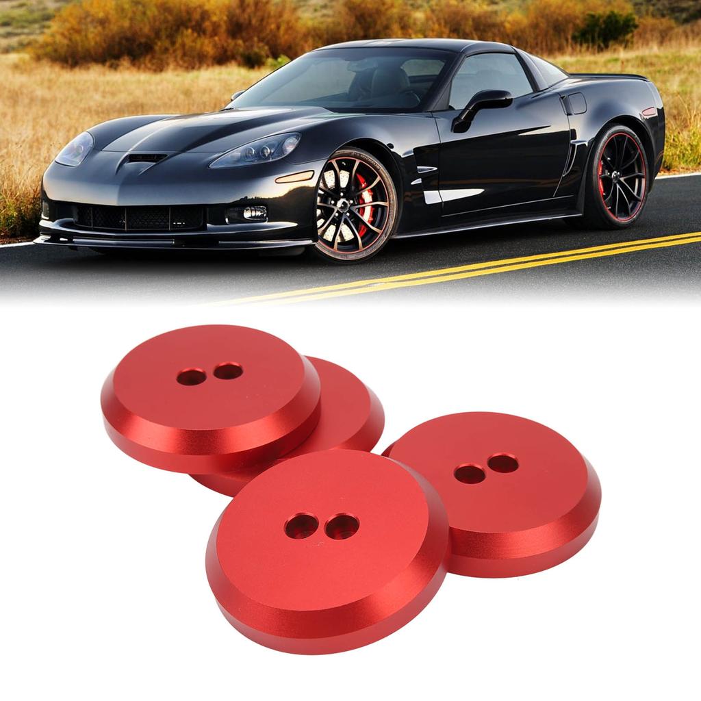 4 Stück Pad-Adapter Aluminium für C6 C7 C8, Kein weiterer Schaden, Rot Stützständer Hebe- Pad-Adapter, Autowartungswerkzeug