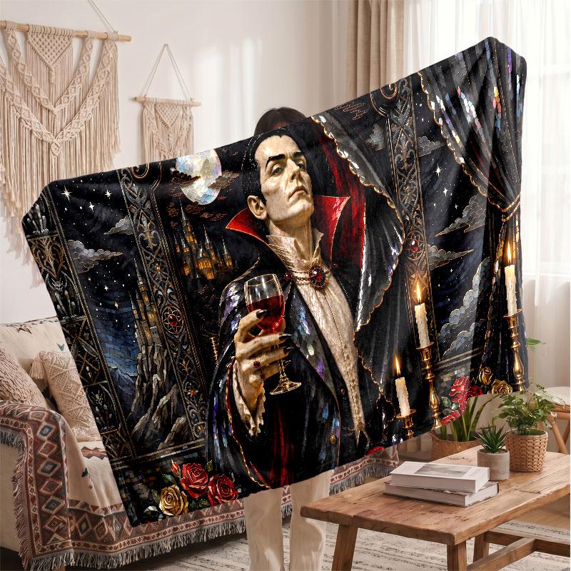 Warm Flannel BlanketDracula Soft Cozy Throw Blanket for Bedroom Couch