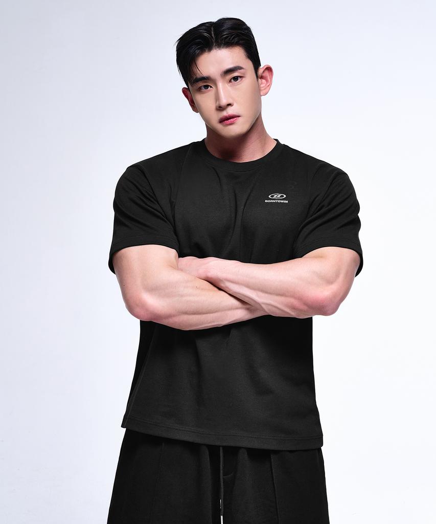 BORN TO WIN [2 Pack] Essential Pack Regular Fit T-Shirts [Black White]
